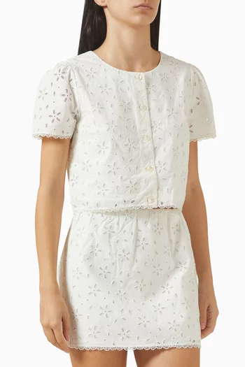 Salma Embroidered Top in Cotton