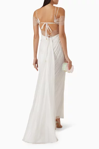 Yvette Open-back Dress in Silk Mousseline