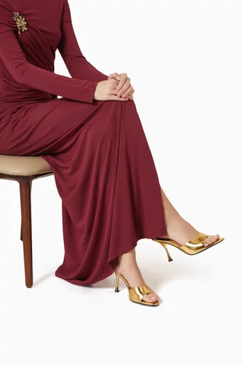 Agent 90 Stiletto Mules in Metallic Leather