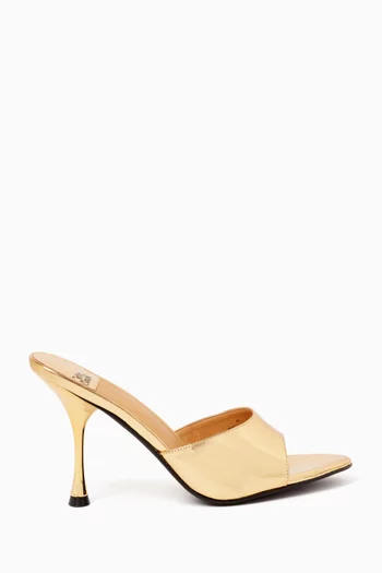 Agent 90 Stiletto Mules in Metallic Leather