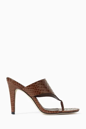 Azula 100 Mules in Snake-printed Leather