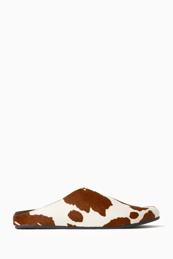 Clogs in Cow-printed Calf Hair