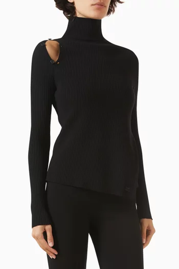 Oblique Button Sweater