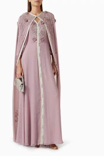 Latifa Embellished Cape Kaftan