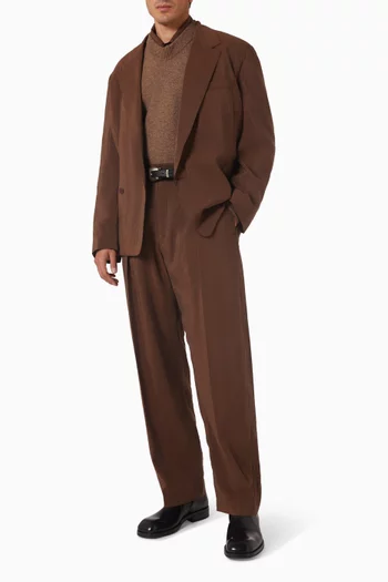 Soft Double-breasted Jacket in Dry Silk