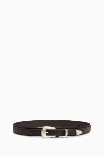 Minimal Western Belt in Leather