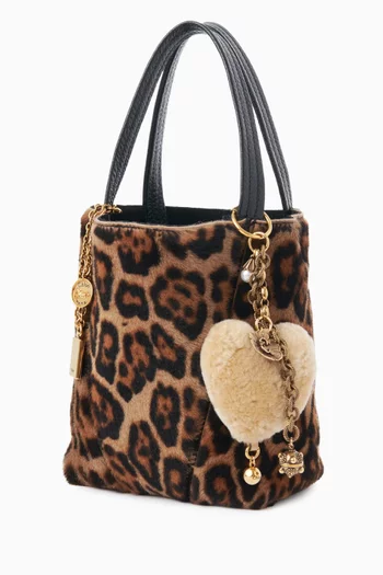Heart Bag charm in Shearling