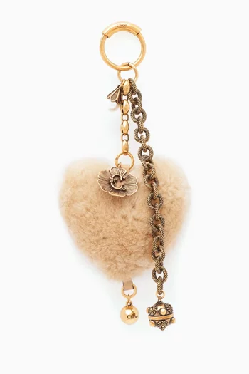 Heart Bag charm in Shearling