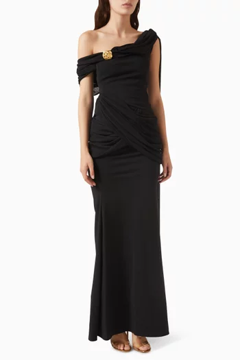 Serapha Off-shoulder Dress in Cotton Blend