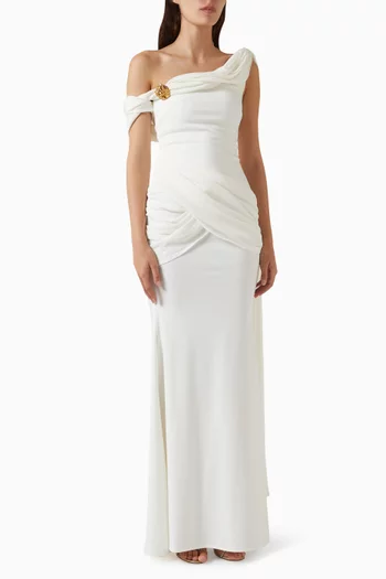 Serapha Off-shoulder Dress in Cotton Blend