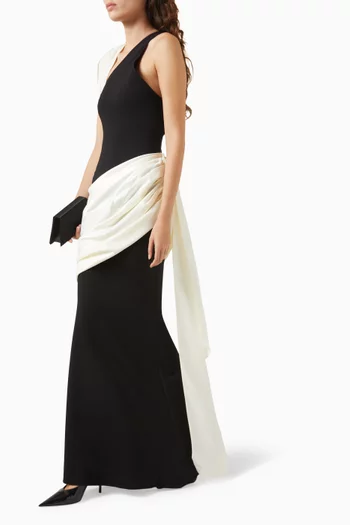 Poppy Draped Dress in Cotton Blend