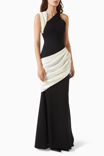 Poppy Draped Dress in Cotton Blend