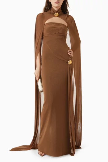 Dunessia Cape Dress in Cotton Blend