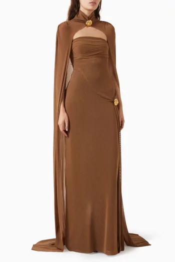 Dunessia Cape Dress in Cotton Blend