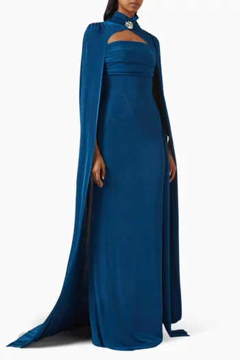 Dunessia Cape Dress in Cotton Blend