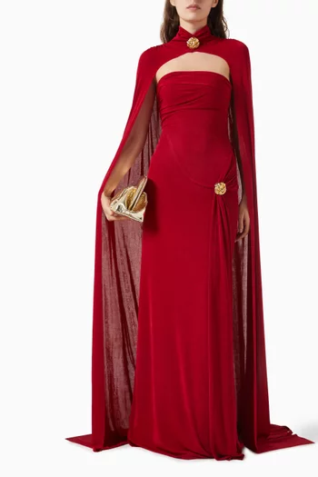 Dunessia Cape Dress in Cotton Blend