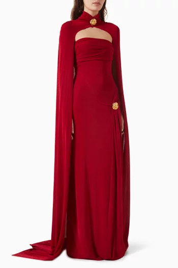 Dunessia Cape Dress in Cotton Blend