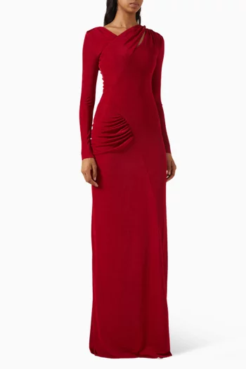 Verlarune Ruched Dress in Cotton Blend