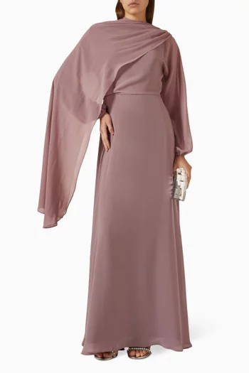 Cape-style Maxi Dress