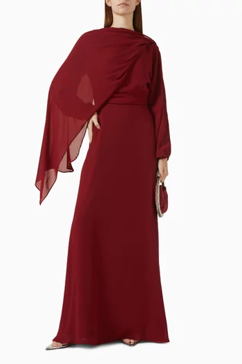 Cape-style Maxi Dress