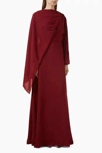 Cape-style Maxi Dress