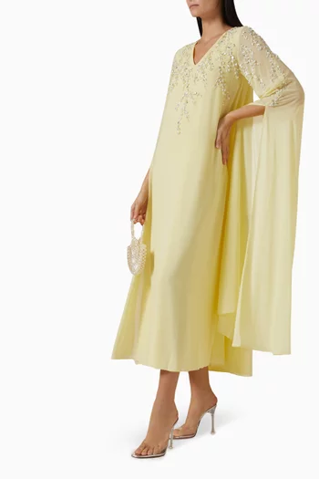 Floral-embellished Dress in Chiffon