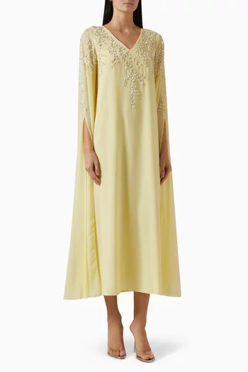 Floral-embellished Dress in Chiffon