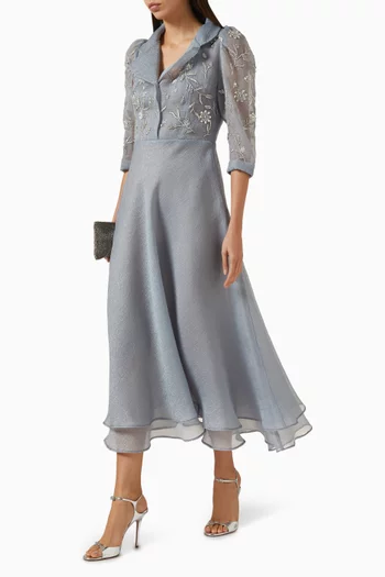 Floral-embellished Dress in Organza