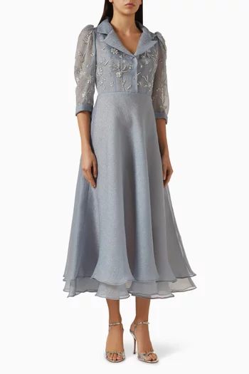 Floral-embellished Dress in Organza