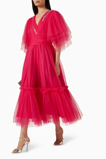 Crystal-embellished Dress in Tulle