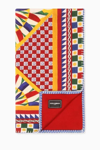 Carretto Siciliano-print Blanket in Wool