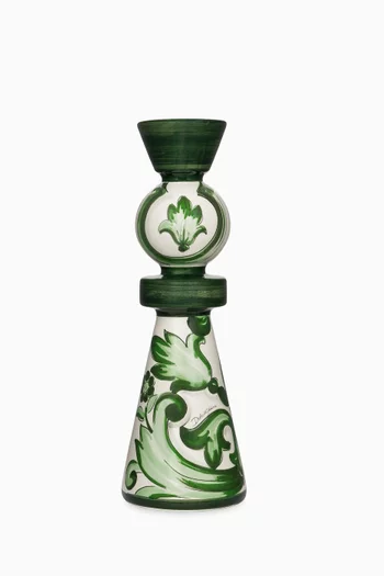 حامل شمعة كبير بنقشة مايولكا خزف