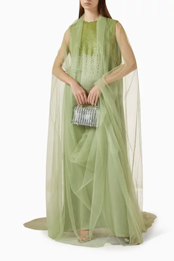 Embellished Dress & Veil Set