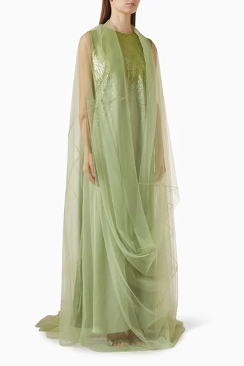 Embellished Dress & Veil Set