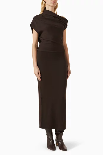 فستان مابل منسوج من صوف مارينو