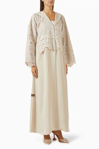Overlay Schiffli Net Abaya