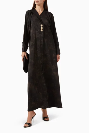 Butterfly Print Coat Abaya