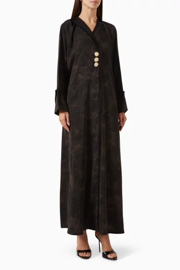 Butterfly Print Coat Abaya