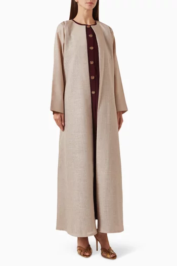 2-piece Abaya Set in Gloss Linen