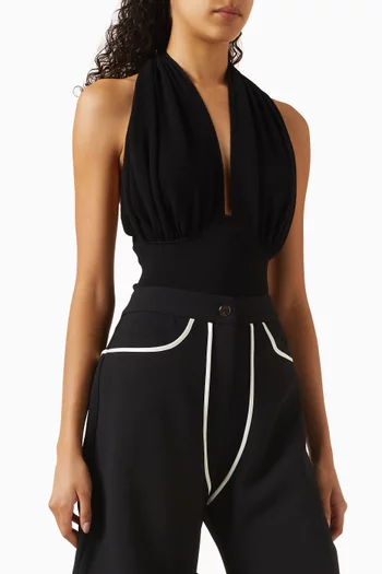 Draped Bodysuit in Viscose Blend