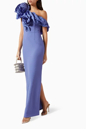 Ella One-shoulder Gown in Crepe