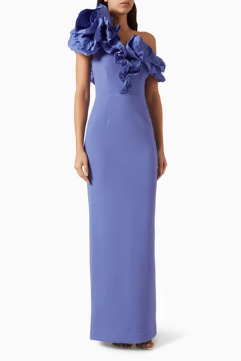Ella One-shoulder Gown in Crepe