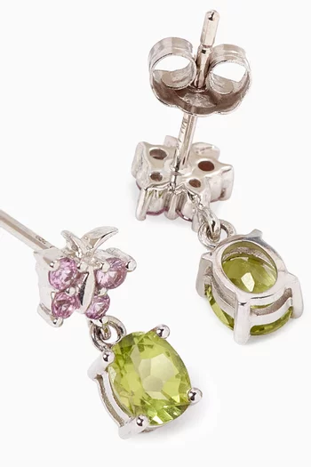 Butterfly Sapphire Drop Earrings in 18kt White Gold