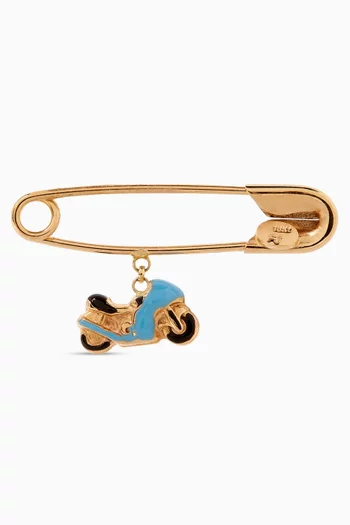 بروش بتصميم دبوس وحلية دراجة نارية ذهب أصفر عيار 18