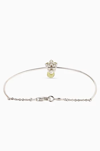 Flower Diamond Drop Bangle in 18kt White Gold