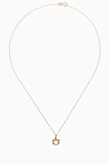 "Maya the Kitten" Diamond Necklace in 18kt Yellow Gold