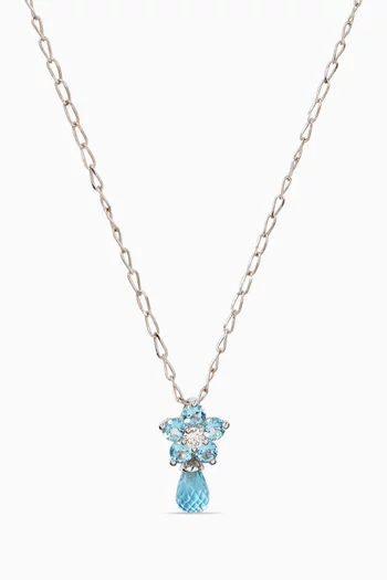 Flower Diamond Necklace in 18kt White Gold