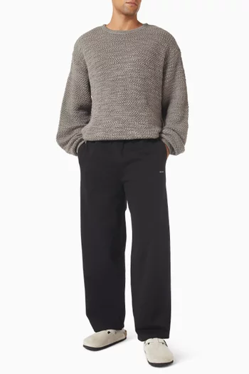 سترة كروشيه بفتحة رقبة مستديرة نسيج صوف