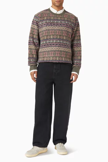 سترة بنقشة فير آيل منسوجة من مزيج صوف