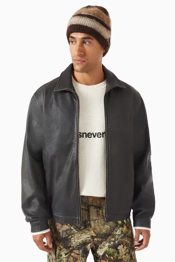 Striped Beanie in Mohair